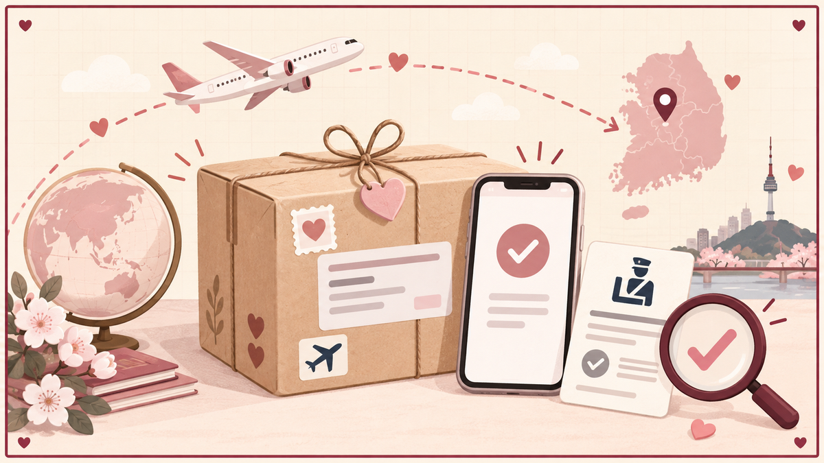 International parcel, customs verification and delivery route to South Korea for the PCCC shipping guide