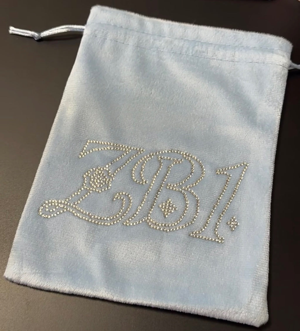 Custom Rhinestone Suede Pouch