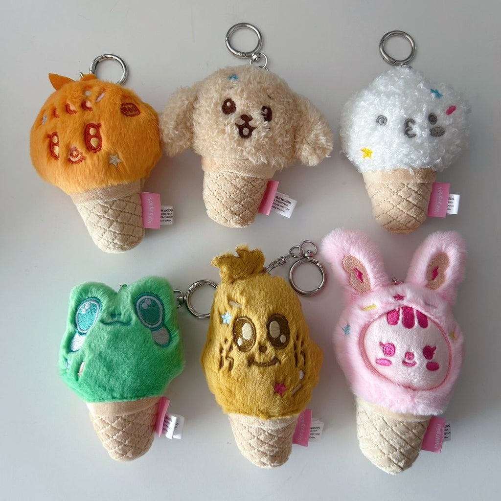 MINITEEN ice cream cone plush keychain