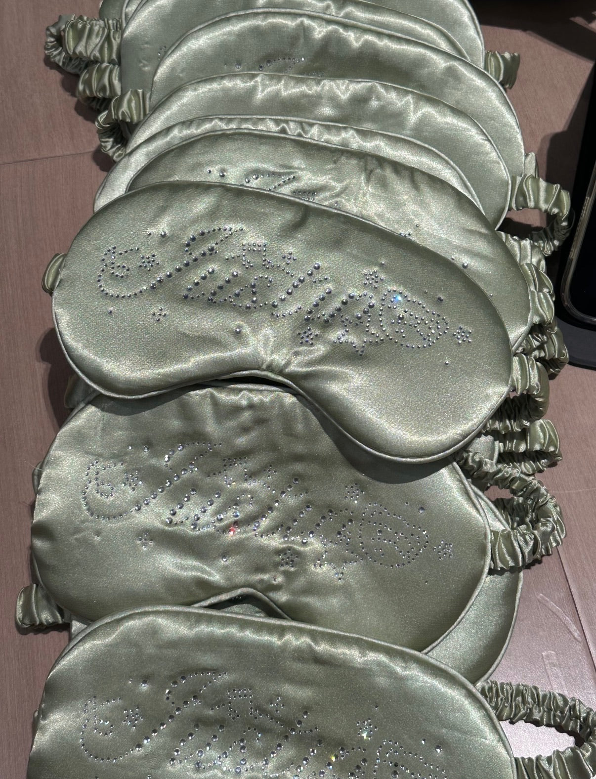 Custom Rhinestone Ruffle Sleep Mask