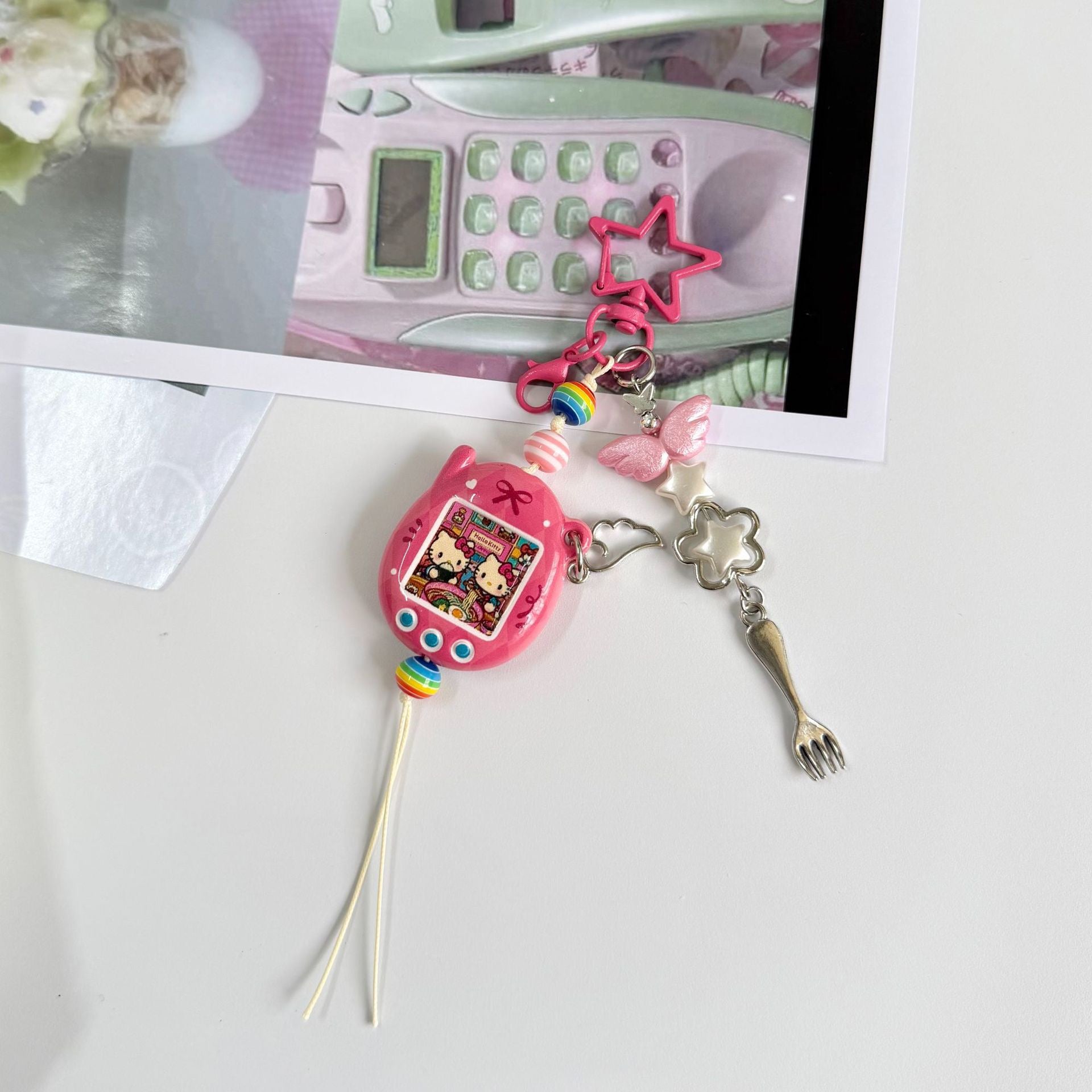 Custom Tamagotchi Charm Keychain