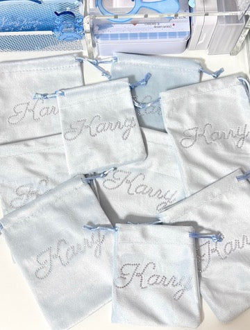 Custom Rhinestone Suede Pouch