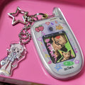 Retro Phone Charm Keychain