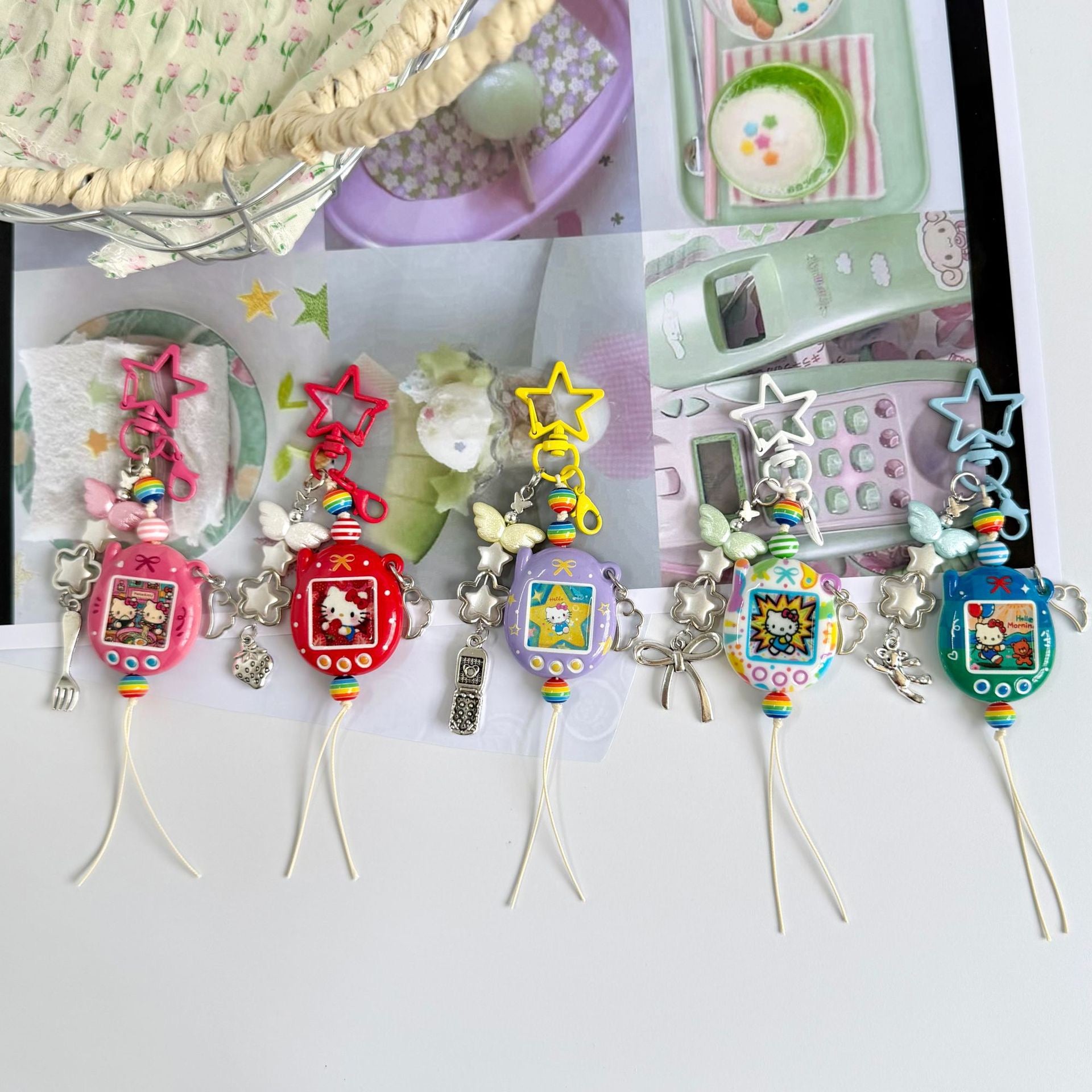 Custom Tamagotchi Charm Keychain