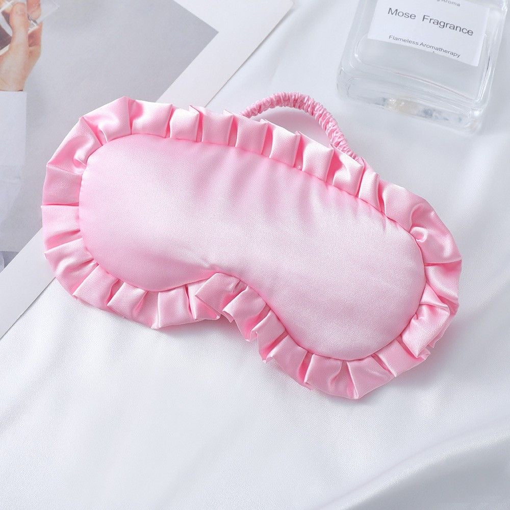 Custom Rhinestone Ruffle Sleep Mask