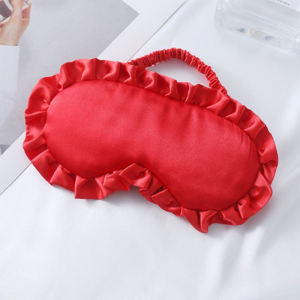 Custom Rhinestone Ruffle Sleep Mask