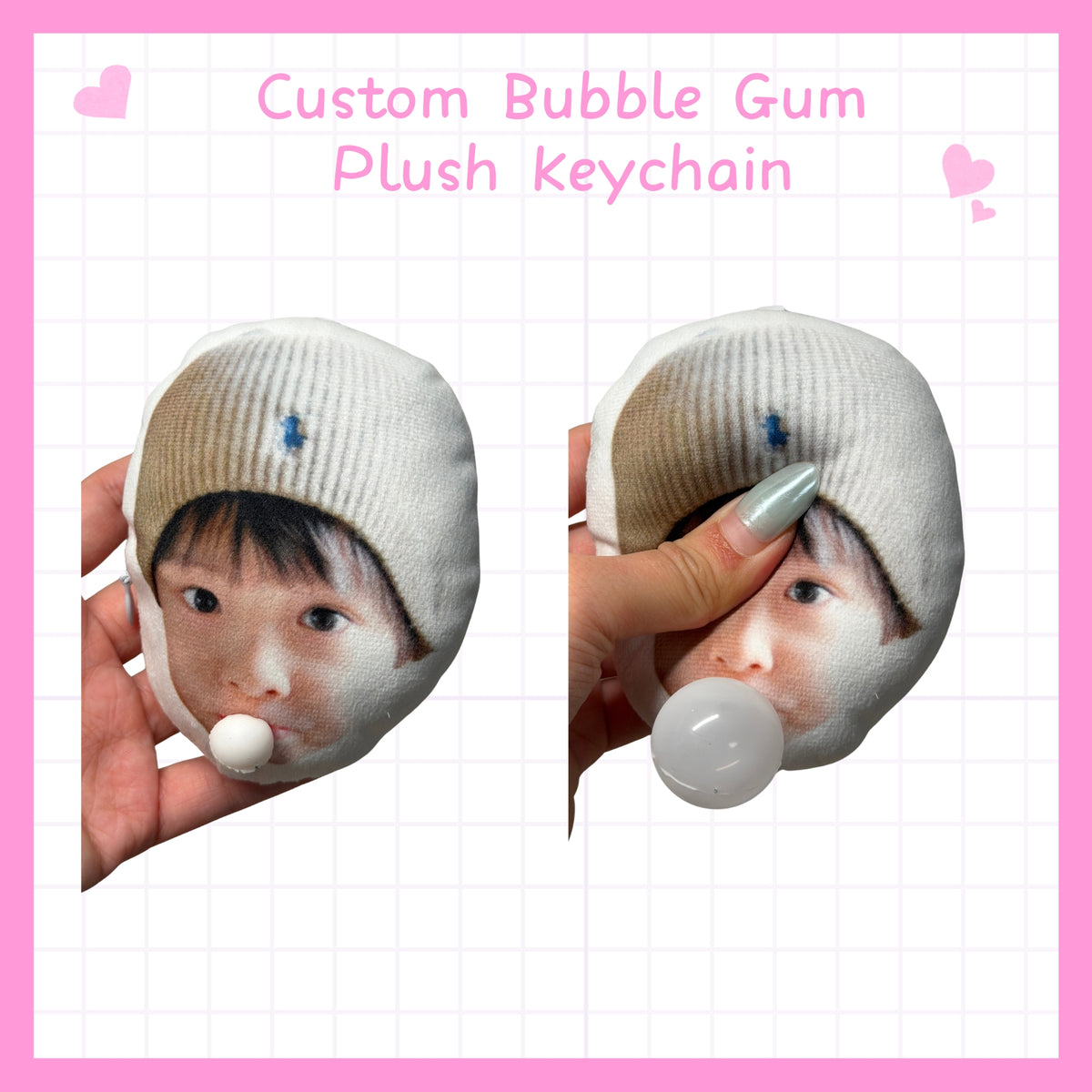 Llavero de peluche de chicle personalizado
