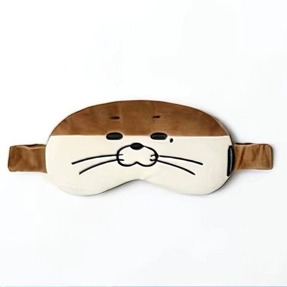 Brown otter character BOYNEXTDOOR plush eye mask on a white background