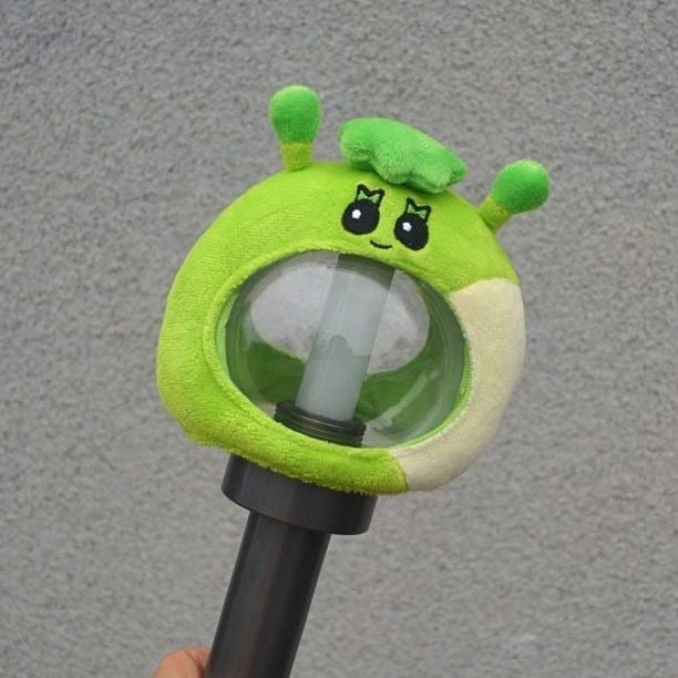 Close-up of a BOYNEXTDOOR BBNEXDO plush light stick cover design