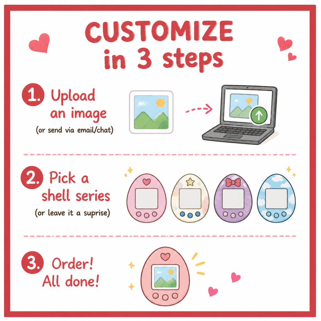 Custom Tamagotchi keychain information image